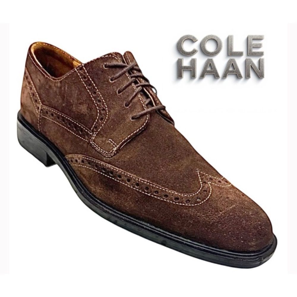 Cole Haan WINGTIP  SUEDE LEATHER OXFORD Shoes in Chocolate Size 8.5